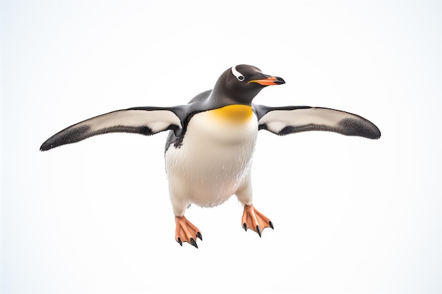 Pinguin über einem isolierten weißen Hintergrund Tier