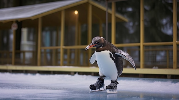 Pinguin versucht Schlittschuh zu laufen und scheitert urkomisch