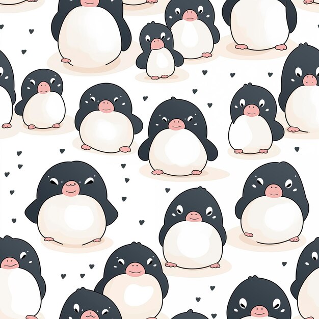 Pinguine im makellosen Stil, nahtlose Pinguine-Textur
