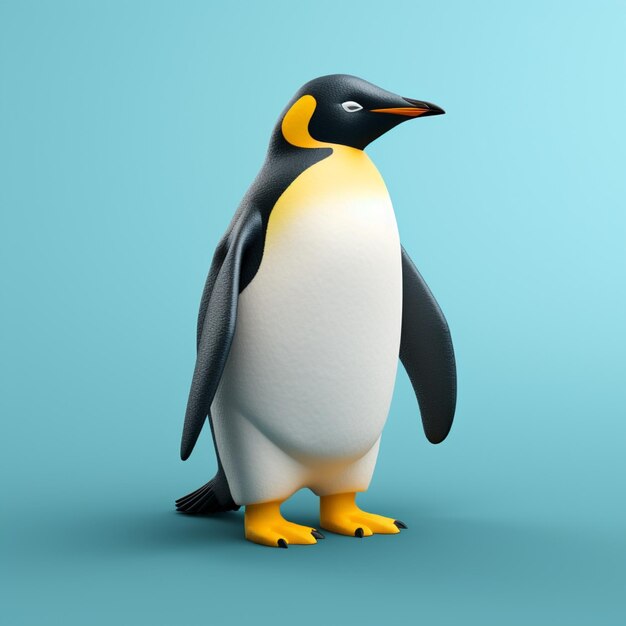 Foto un pingüino 3d aislado en el fondo