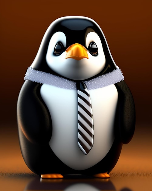 Un pingüino con corbata.