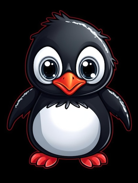 Un pingüino de dibujos animados con ojos grandes imagen generativa de ai