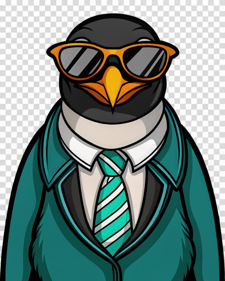 Foto un pingüino elegante con un traje y gafas de sol irradia encanto y confianza ia generativa