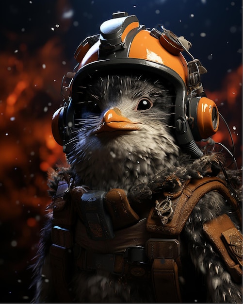 Pingüino espacial astronauta