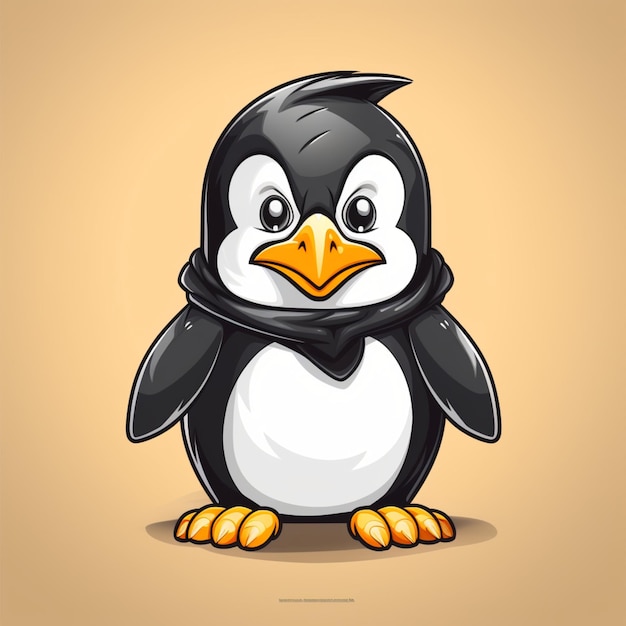pingüino de logotipo de dibujos animados