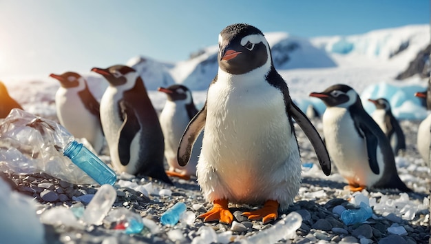 Los pingüinos en la basura de la Antártida