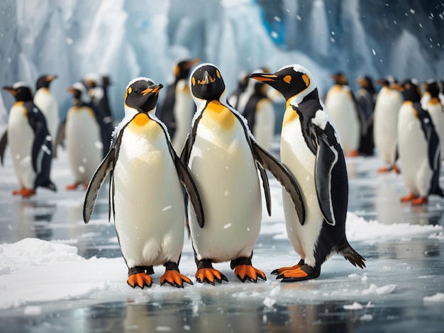 pingüinos en el hielo