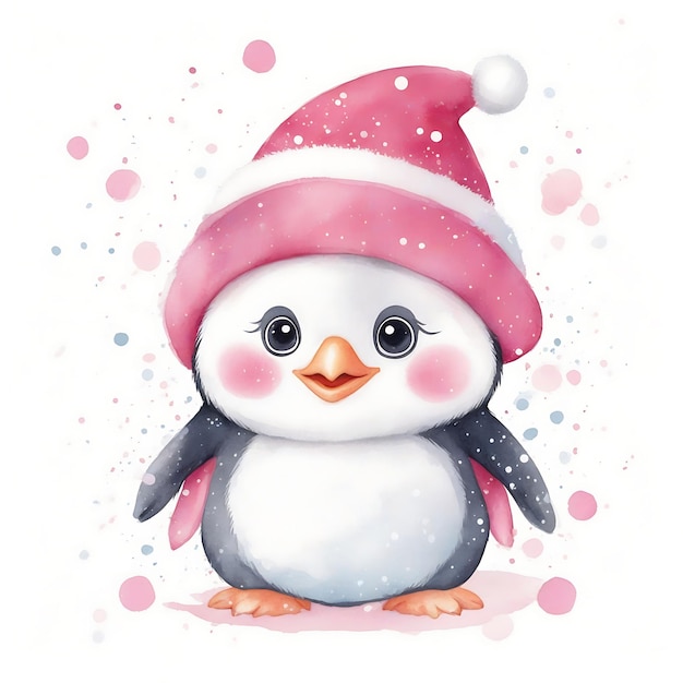 Los pingüinos rosados y los árboles de Navidad Ilustraciones conmovedoras