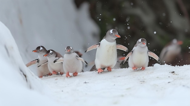 pinguins gentoo HD 8K papel de parede Imagem fotográfica de estoque
