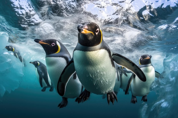 Pinguins na Antártida