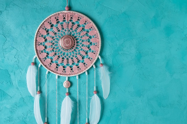 Pink Ash Crochet Doily Dream Catcher