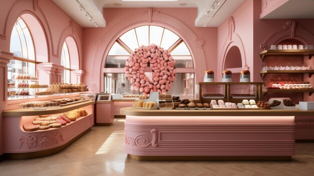 Foto pink bakery interior