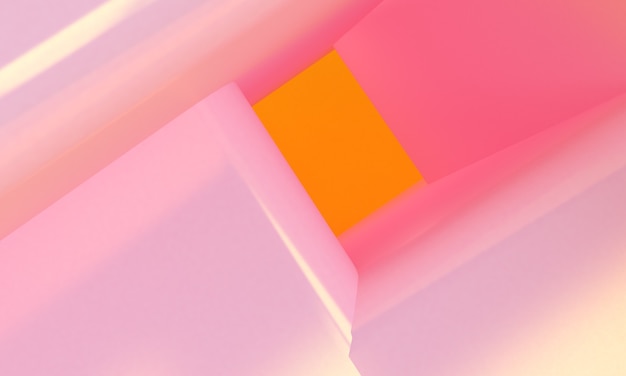 Pink Box 3d design de estilo minimalista, 3d rendem o fundo abstrato.