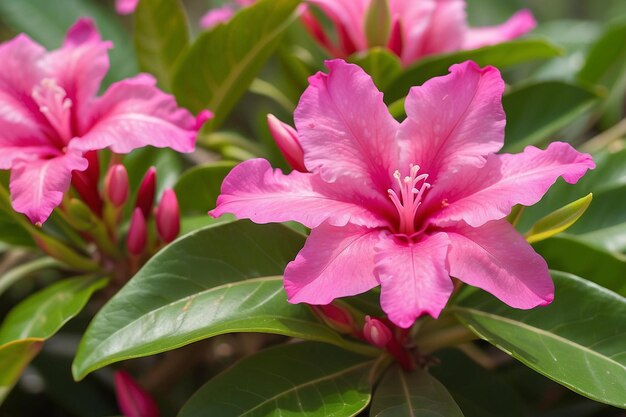 Pink Desert Rose oder Impala Lily oder Mock Azalea Blume aus tropischem Klima weiches Foku