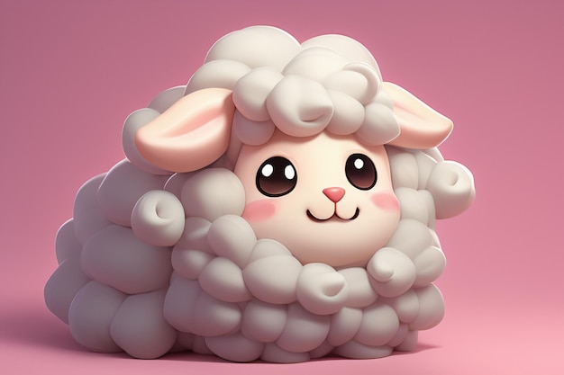 pink dibujos animados animal icono de oveja personaje de juego de anime fondo de papel de pared animal
