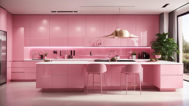 Pink Elegance Un oasis de cocina moderno