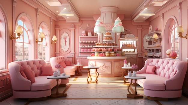 Pink Fantasy Dessert Shop Innenarchitektur