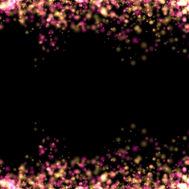 Pink Fluff Graphic Background Texture Es ist ein Schneesturm aus lila-rosa Schnee, der einen schwarzen Hintergrund umrahmt.