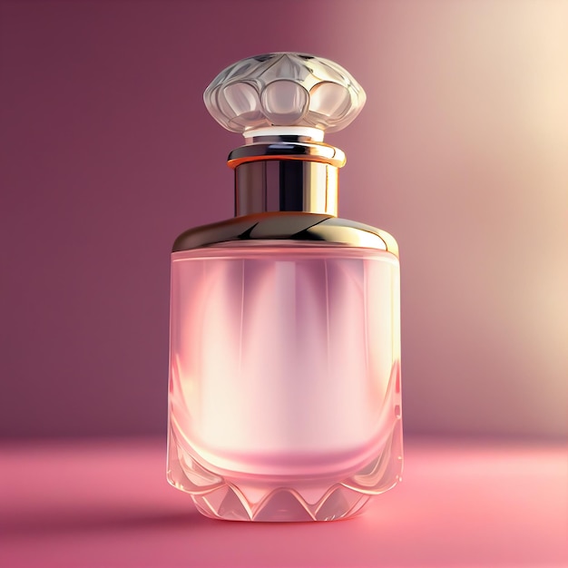 Pink Glass Elegante Parfümflasche Illustration Generative AI