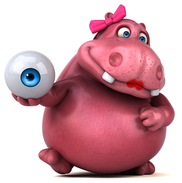 Pink Hippo - Ilustração 3D