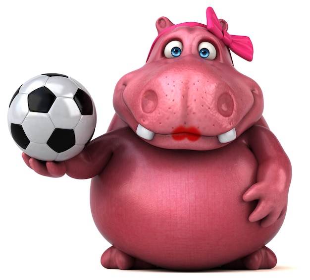 Pink Hippo - Ilustração 3D