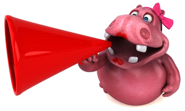 Pink Hippo - Ilustración 3D