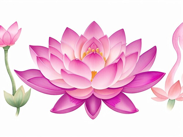 Pink Lotus Diwali Aquarell für das Banner-Design