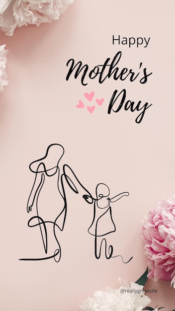 Pink Minimalist Motheraposs Day Facebook Story 1 (em inglês)