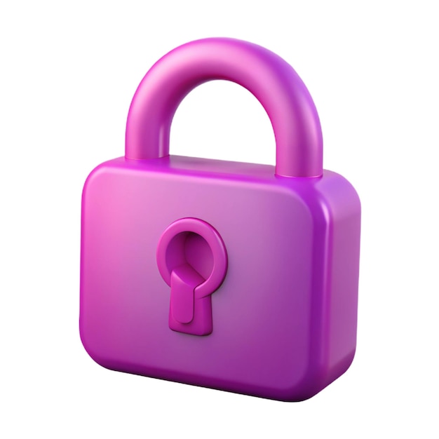 Pink Padlock 3D-Symbol