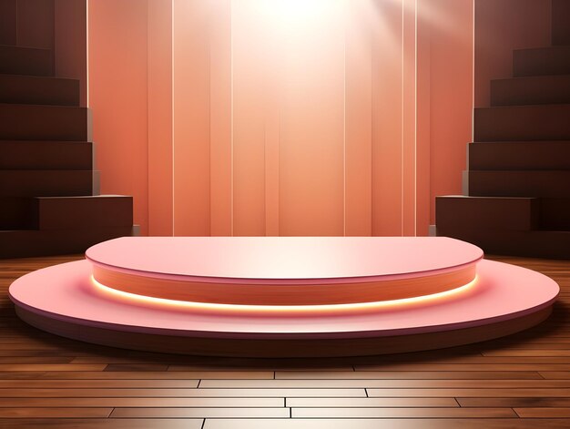 Foto pink amp peach colored premium podium mockup vorlage für produktpremiere anzeige und präsentation