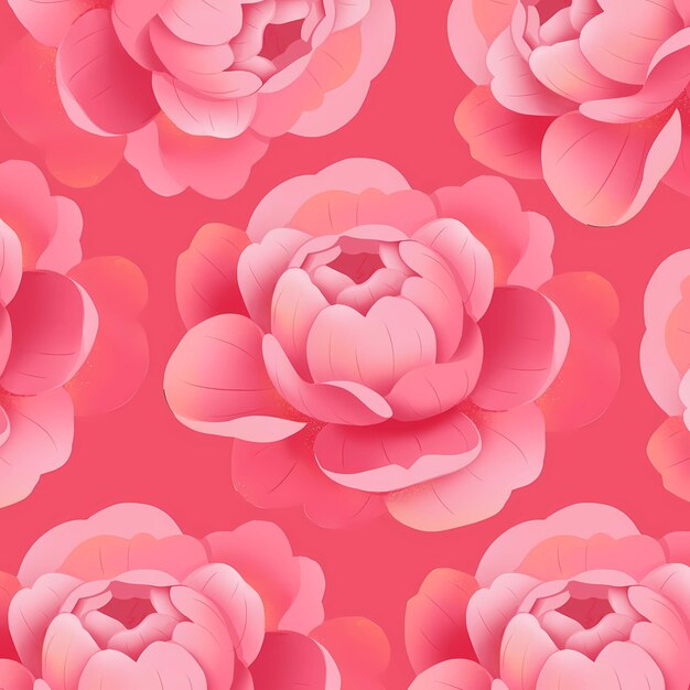 Pink Peony Blumen nahtloses Muster für Stofftapeten und Oberflächendesigns