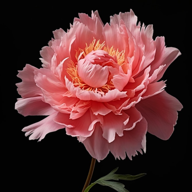 Pink Peony, uma obra-prima floral hiper-realista em preto