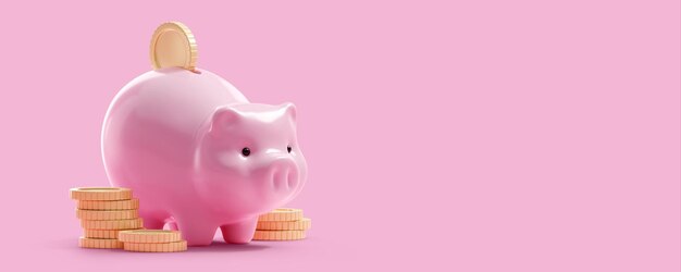 Foto pink piggy bank economizar dinheiro planejar aumentar a poupança de dinheiro contabilidade de financiamento de investimentos de negócios