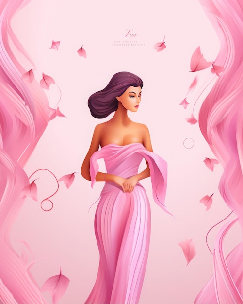 Pink Power Woman Monat der Aufklärung über Brustkrebs