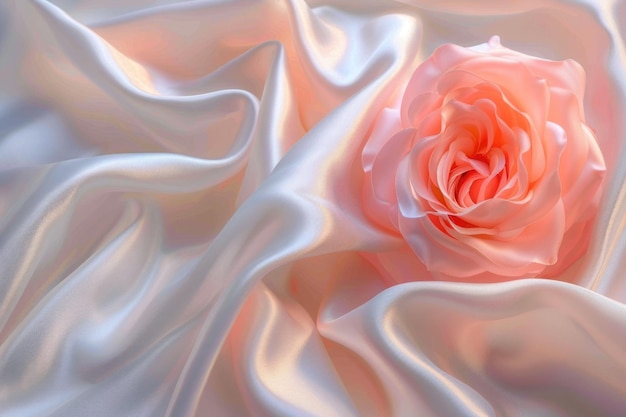 Pink-Rose-Pfirsich-Weiß-Seiden-Satin-Hintergrund für elegante Designs