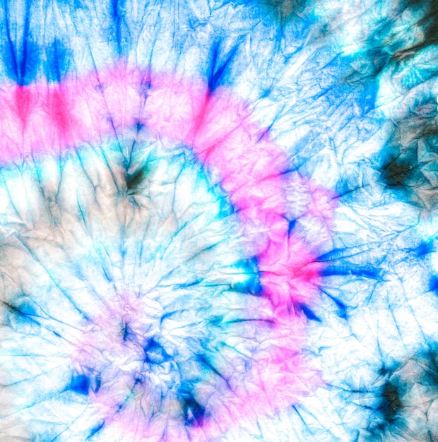 Pink Spiral Tie Dye Tye Swirl Arte Efeito Batik Pintura Arte 70s Spiral tie Dye Arte de Batik feito à mão Fantasia T-shirt tecido lavado