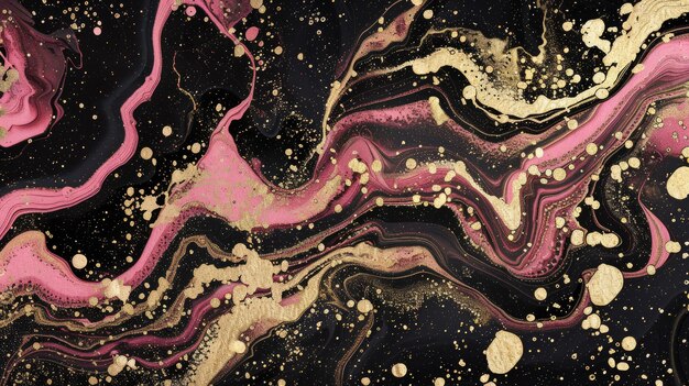 Pink- und Goldmarmorisierte abstrakte Kunst Fluid Design