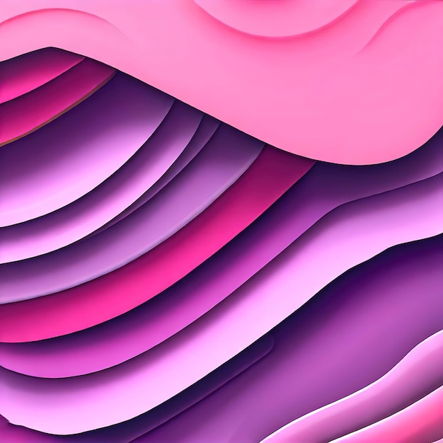 Pink und Lila Wellenhaufen Elegant Abstrakt 3D-Hintergrund