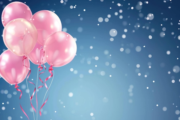 Pinker Ballonrahmen mit Platz für den Text Happy Birtday Jubiläum feiern Konzept