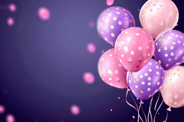 Foto pinker ballonrahmen mit platz für den text happy birtday jubiläum feiern konzept