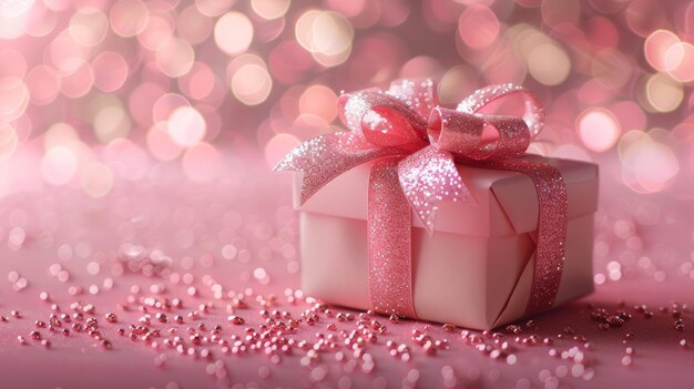 Pinker Geschenkbeutel mit Schleife