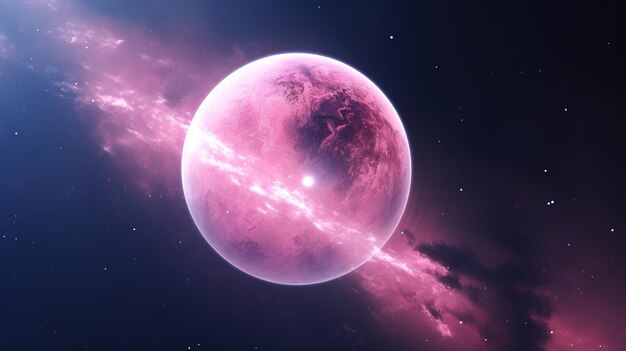 Pinker Planet im Weltraum