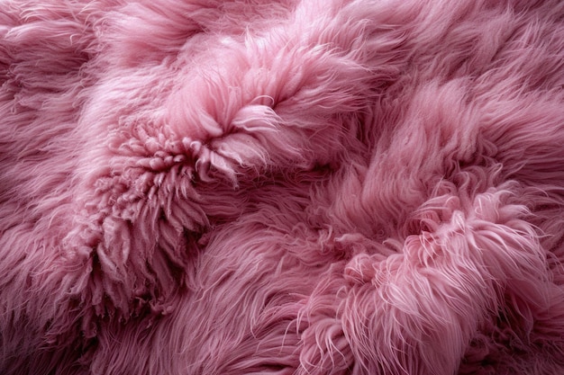 Pinker Schaffell-Teppich-Hintergrund Wolle-Textur Nahanschauung Schaffellpelz