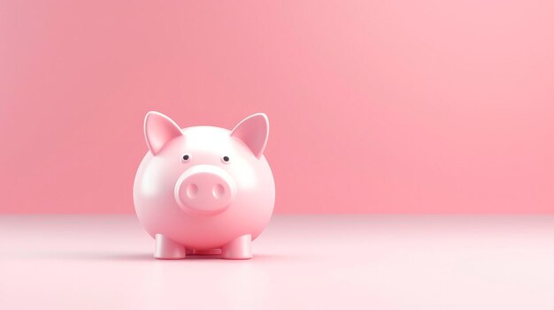 Foto pinker schweine-schulpe minimalistischer hintergrund mit platz für text