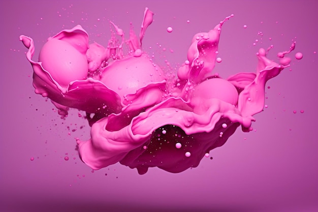 Pinker Spritz auf lila Hintergrund