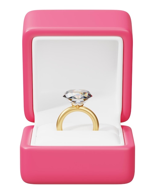 Pinker Verlobungsring-Kasten png 3D-Illustration durchsichtiger Hintergrund