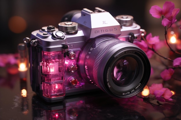 Pinkes Bokeh mit einfacher Hintergrundtextur des Hintergrundprodukts generative IA