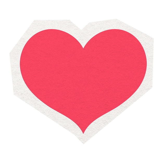 Pinkes Herz PNG-Aufkleber ausgeschnittenes Papier Design durchsichtiger Hintergrund