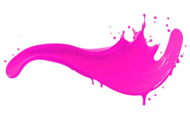 Pinkfarbener Farbspritz isoliert auf weißem Hintergrund KI Generative Illustration