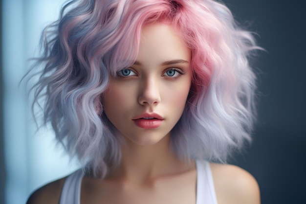 PinkThemed Girl39s Portrait Generative von Ai